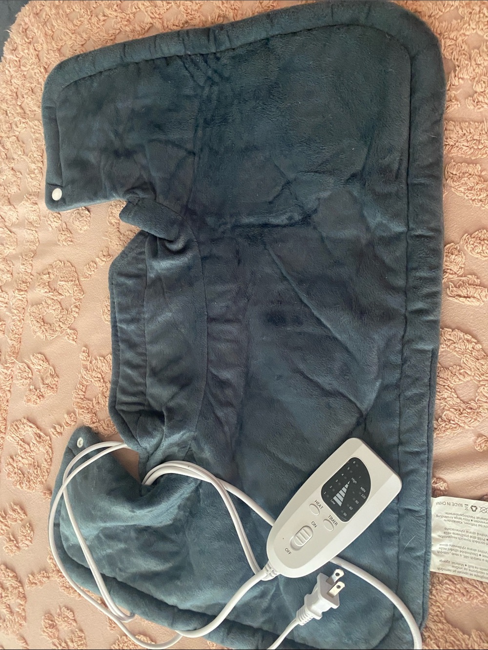 Electric Heating Pad with Controller - Charcoal Gray